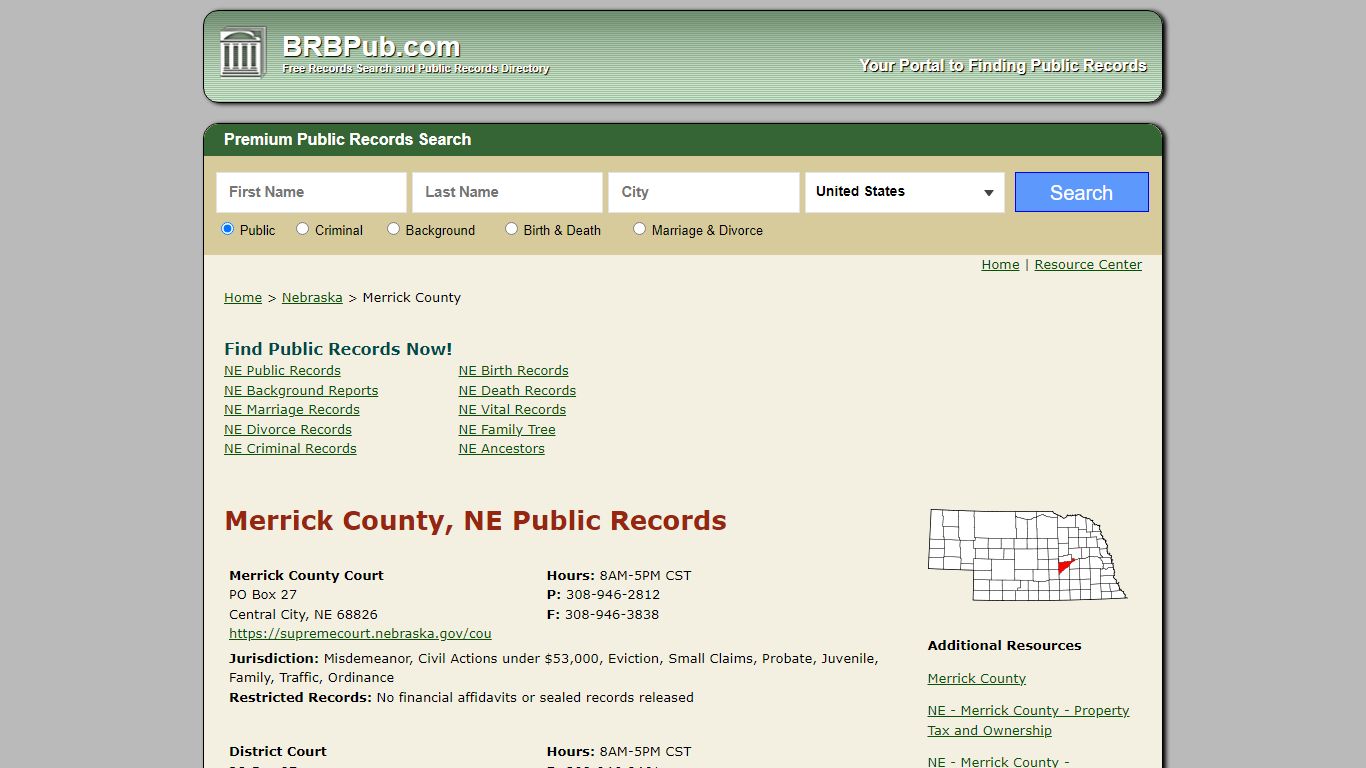 Merrick County Public Records | Search Nebraska Government Databases