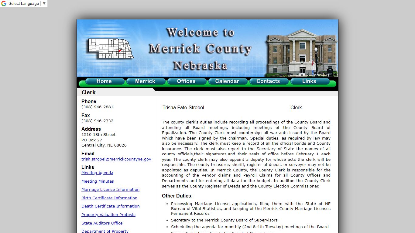 Merrick County Clerk